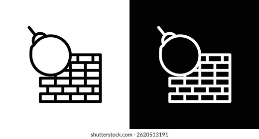 Vetor ícone de demolição, modelo de logotipo de ilustração em estilo moderno
