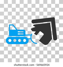 Demolition icon. Vector illustration style is flat iconic bicolor symbol, blue and gray colors, transparent background. Designed for web and software interfaces.