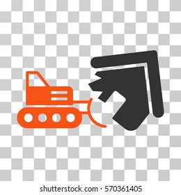 Demolition icon. Vector illustration style is flat iconic bicolor symbol, orange and gray colors, transparent background. Designed for web and software interfaces.