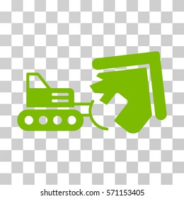 Demolition icon. Vector illustration style is flat iconic symbol, eco green color, transparent background. Designed for web and software interfaces.