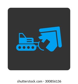 Demolition icon. Vector style is white and gray colors, flat rounded square button on a white background.
