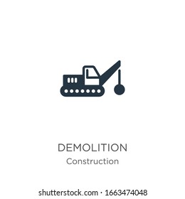 Demolition icon vector. Trendy flat demolition icon from construction collection isolated on white background. Vector illustration can be used for web and mobile graphic design, logo, eps10