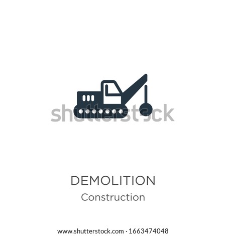Demolition icon vector. Trendy flat demolition icon from construction collection isolated on white background. Vector illustration can be used for web and mobile graphic design, logo, eps10
