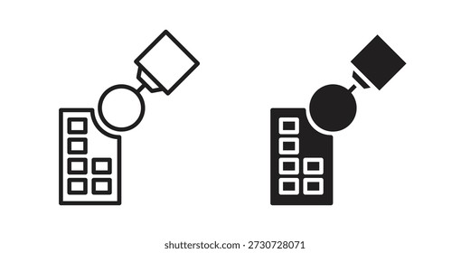 Iconos de demolición para el diseño. Trazo fácilmente editable. Diseño plano moderno.