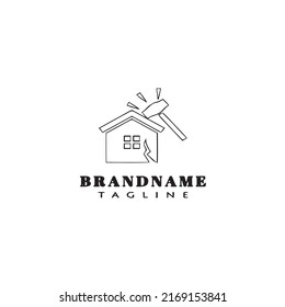 demolition logo cartoon icon design template black modern isolated vector illustration