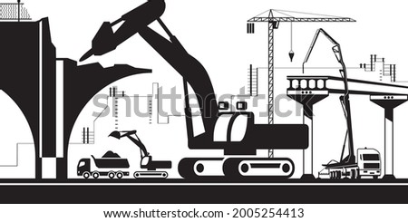 Demolition of old bridge and building a new