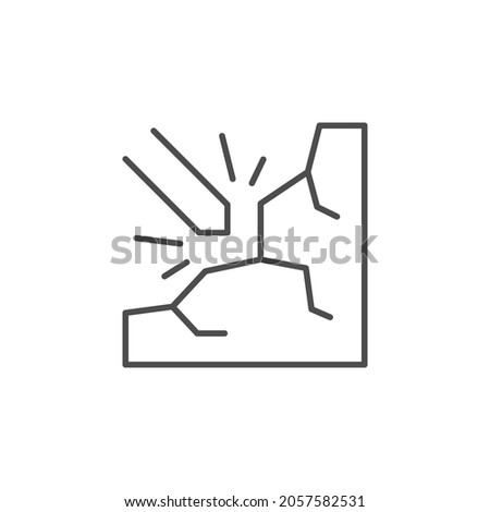 Demolition process line outline icon