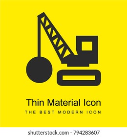 Demolition tool transport with weight ball bright yellow material minimal icon or logo design