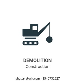 Demolition vector icon on white background. Flat vector demolition icon symbol sign from modern construction collection for mobile concept and web apps design.