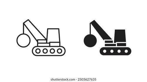 demolition vector icon in solid and outline style