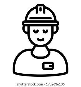 Icono de trabajador de demolición. Icono del vector del trabajador de demolición de esquema para diseño web aislado en fondo blanco