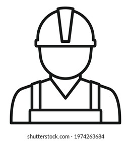 Demolition worker icon. Outline demolition worker vector icon for web design isolated on white background