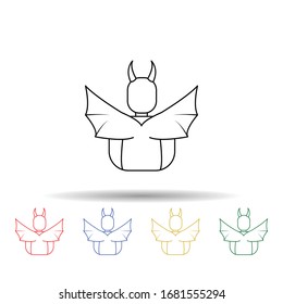 Demon from the back multi color icon. Simple thin line, outline vector of angel and demon icons for ui and ux, website or mobile application