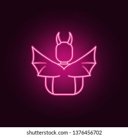 demon from the back neon icon. Elements of Angel and demon set. Simple icon for websites, web design, mobile app, info graphics