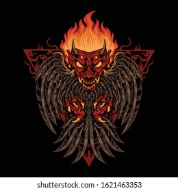 Demon Bird Mask Vector Illustration