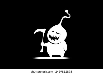 Demon with black background Vector Logo Design