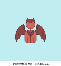 demon business man  icon. Element of angel and demon icon for mobile concept and web apps. Filled outline demon business man  icon can be used for web and mobile on blue background