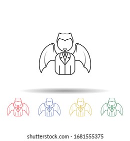 Demon business man multi color icon. Simple thin line, outline vector of angel and demon icons for ui and ux, website or mobile application