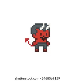 Carácter demoníaco, dibujo de pixel art