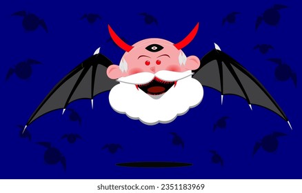 Demon Claus with Bat Wings and Devil's trident for costume inspiration at halloween