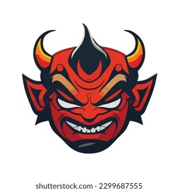 Demon Creepy Mascot Icon Illustration art  