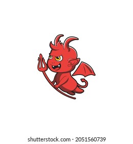 demon cute vector design, mascot character illustration design
