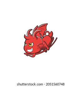 demon cute vector design, mascot character illustration design