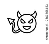 Demon devil icon Black and white outline vector