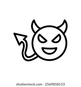 Demon devil icon Black and white outline vector