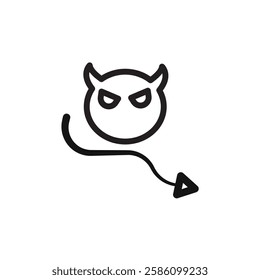 Demon devil icon black and white vector outline sign