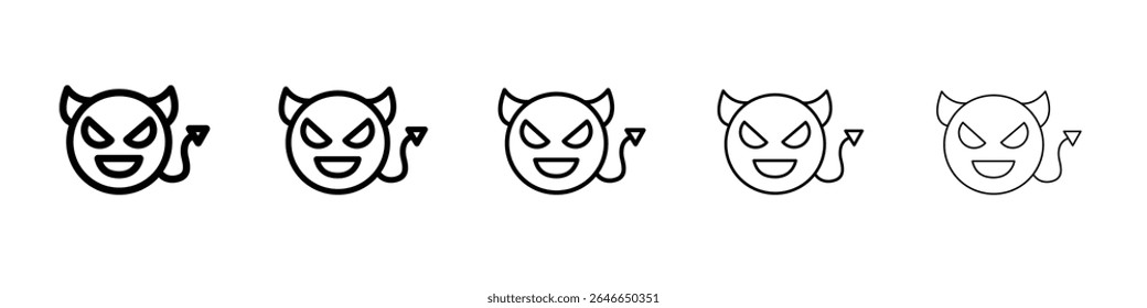 Demon devil icon flat simple outline logo