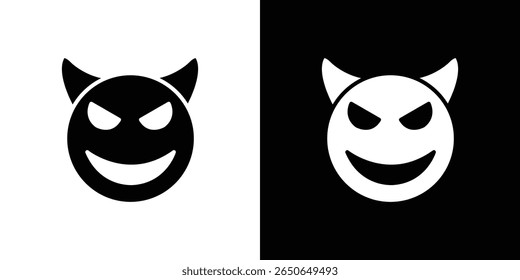 Demon devil icon Isolated flat vector in outline
