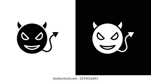 Demon devil icon linear logo isolated