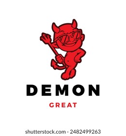 Demon or Devil Icon Logo Design Template