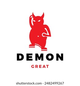 Demon or Devil Icon Logo Design Template