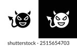 Demon devil icon logo set vector