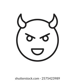 Demon devil icon Simple thin outline