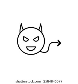 Demon devil icon Thin line art isolated