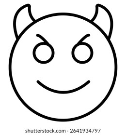 Demon devil icon Thin line vector design