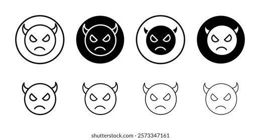 Demon devil icon vector line logo mark or symbol set collection outline style