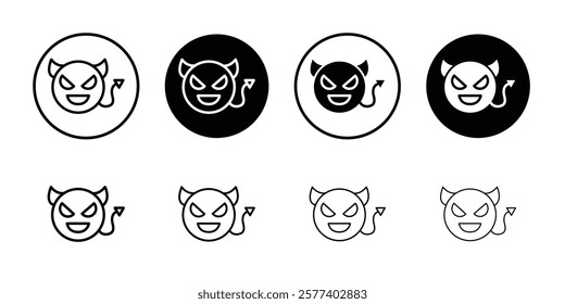 Demon devil icon Vector logo set flat