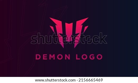 Demon devil logo vector icon.  Vector illustration graphic character. Design element. Vector design art. Team sport.