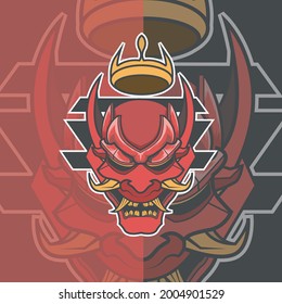 Demon Devil mask mascot esport illustration