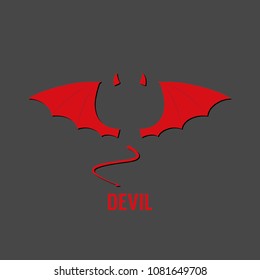 Demon or dragon or vampire and devil wings. Vectop icon