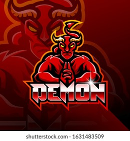 Demon esport mascot logo design