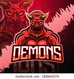 Demon esport mascot logo design