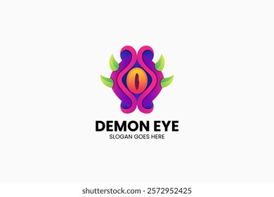 Demon Eye Gradient Colorful Logo. Vector Illustration