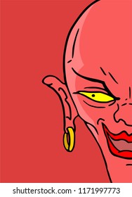demon face draw
