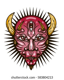demon face isolated on white
