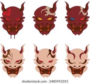 Demon face or mask illustration